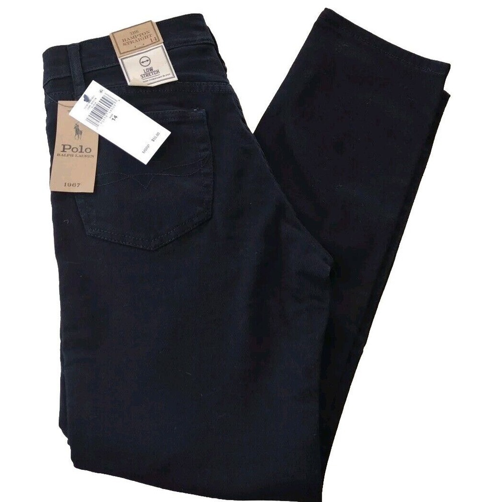 Polo Ralph Lauren Jeans Boys 14 Black The Hampton Straight Low‎ Stretch 1967